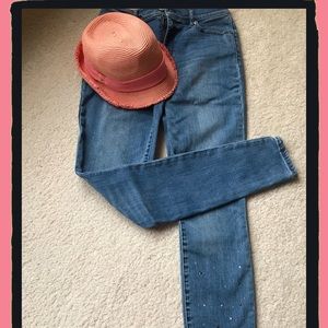 NWOT Gap 27” Tall  embellished skinny jeans
